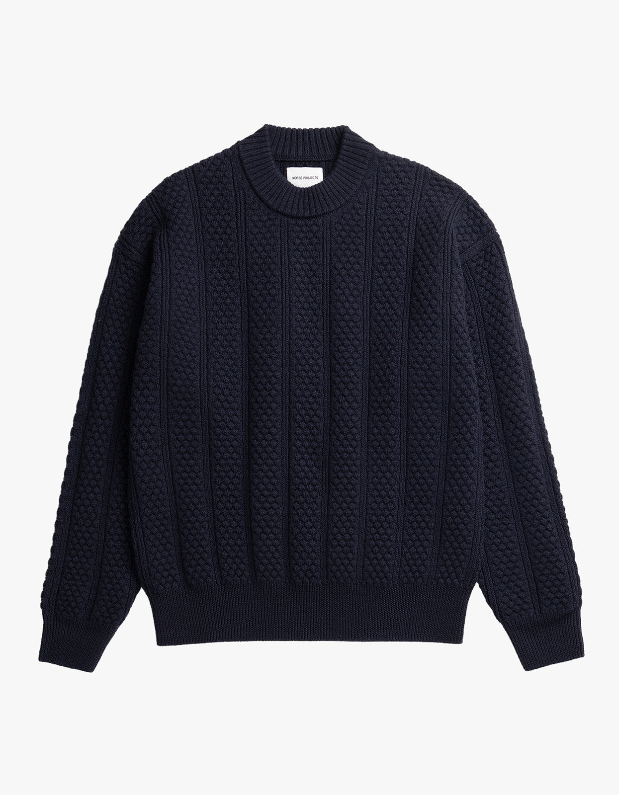 Norse Projects - Hirtshals Bubble Rib Knit Crewneck - Dark Navy