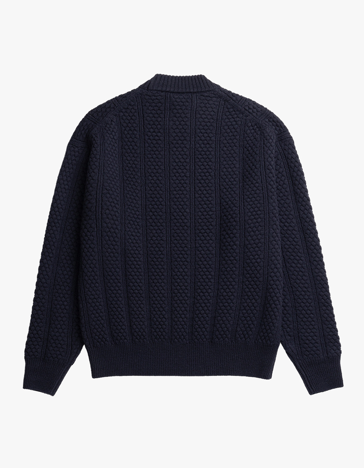 Hirtshals Bubble Rib Knit Crewneck - Dark Navy