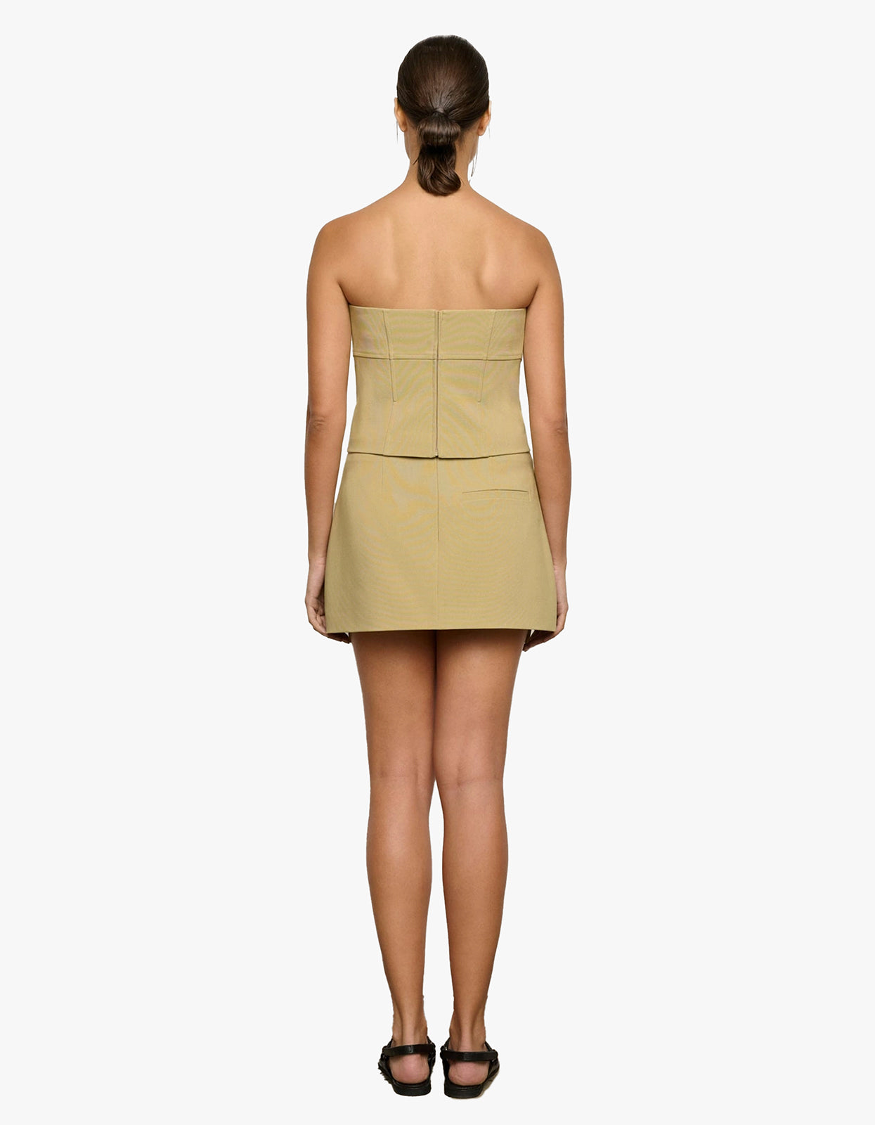 Crawford Mini Skirt - Pale Khaki