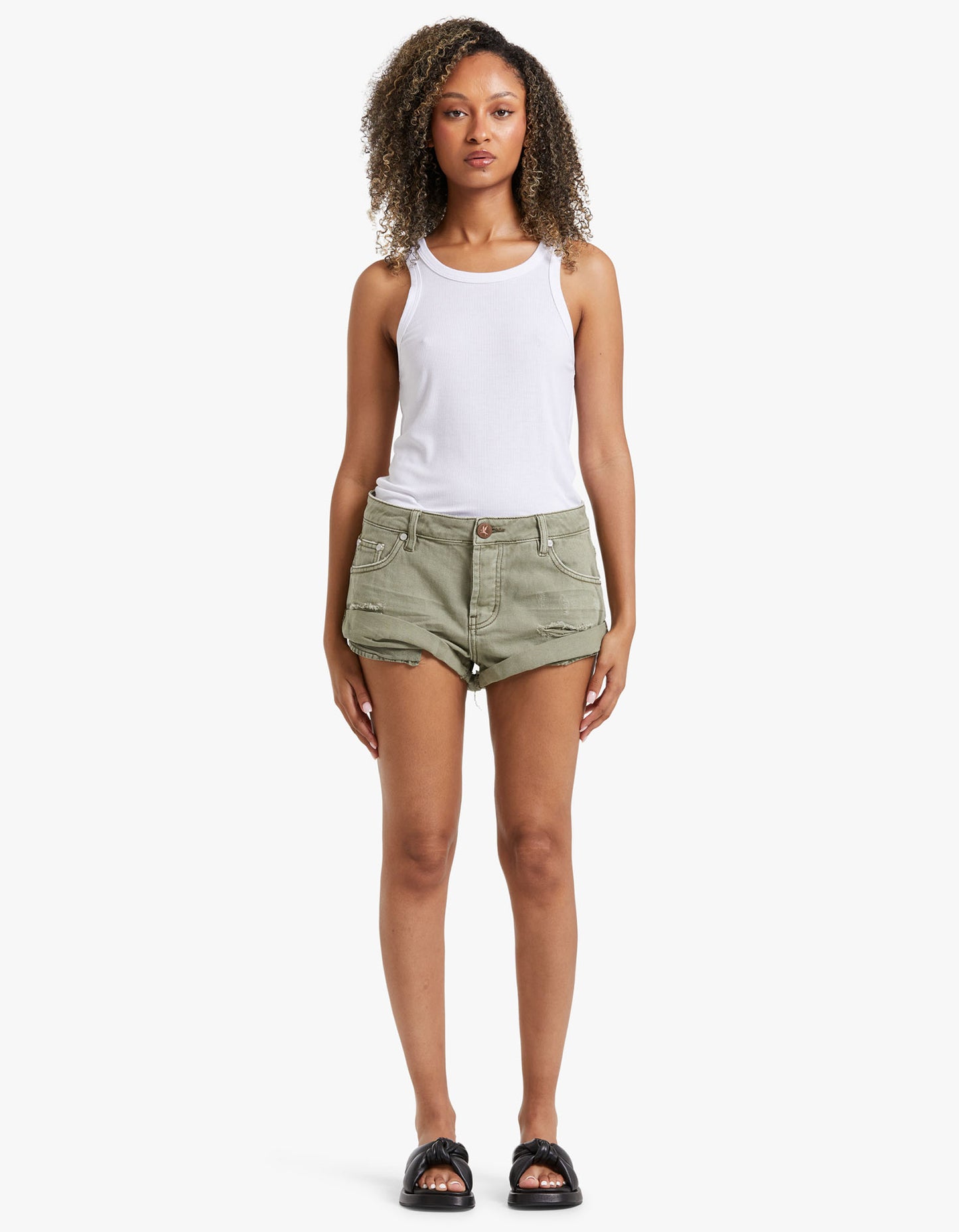 Bandit Low Waist Denim Short - Super Khaki