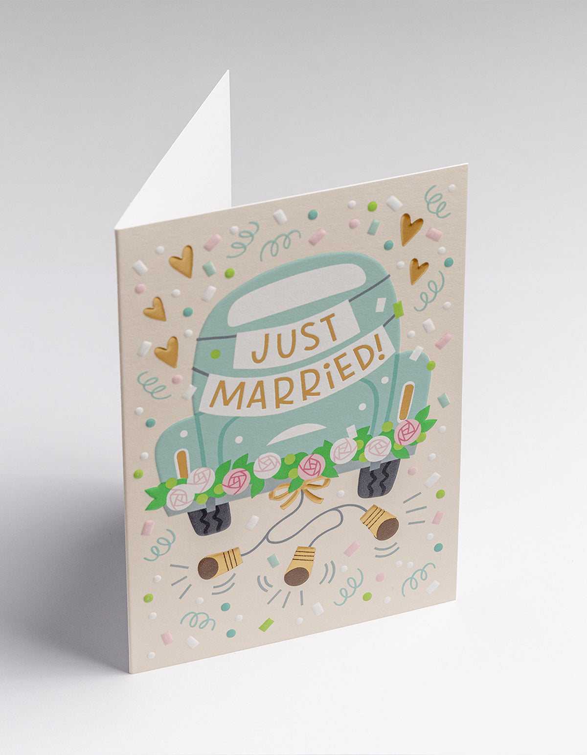 Just Married Card - Green