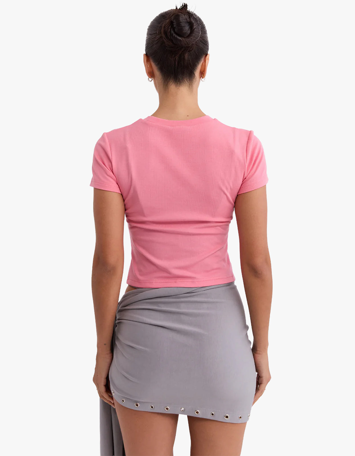 Powdered Silver Logo Baby Tee - Candy Pink