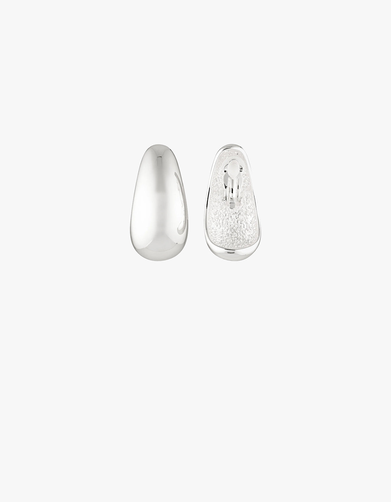 Clip On Blob Earrings Maxi - Silver