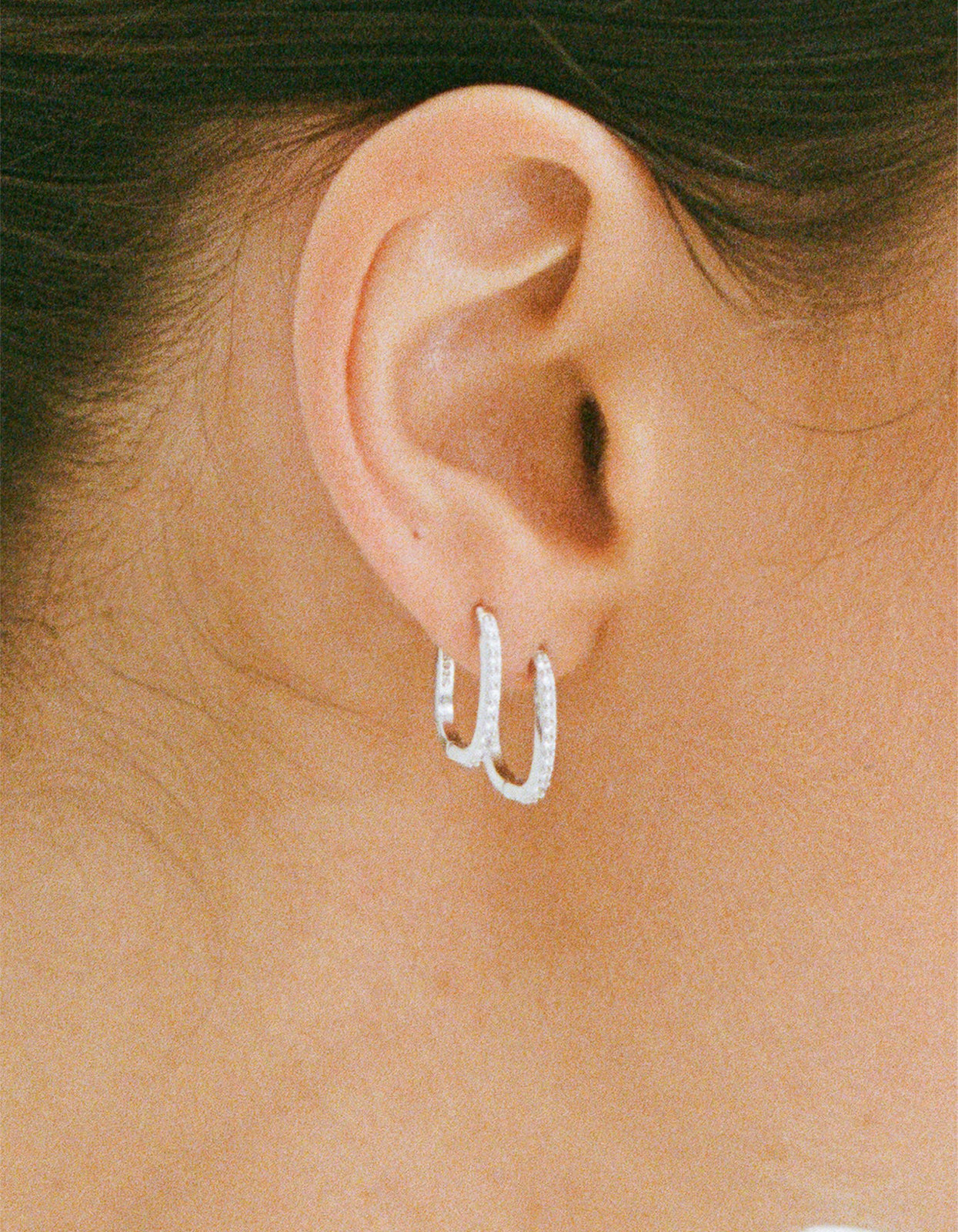 Oval Angel Huggies - Silver