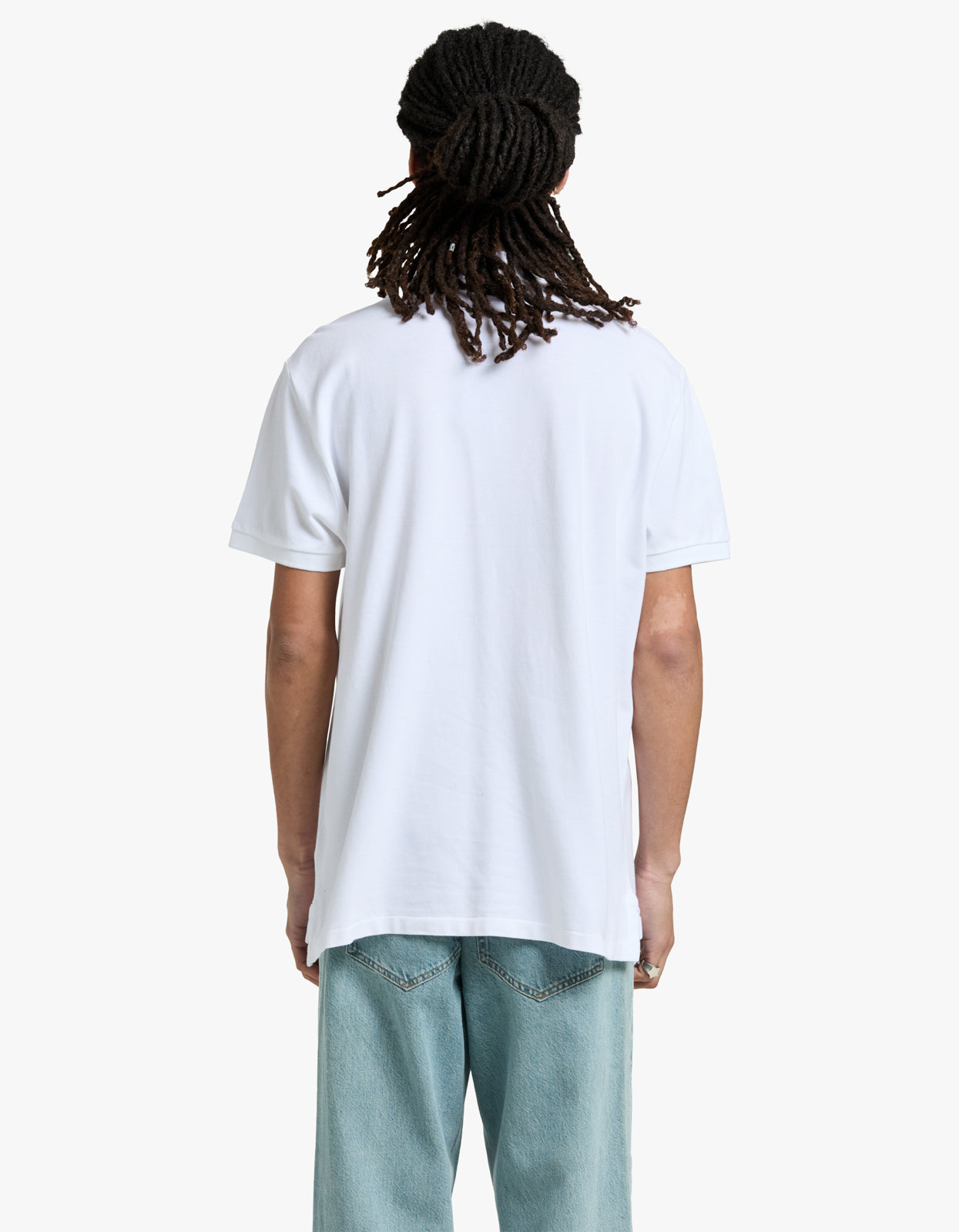 Custom Slim Fit Mesh S/S Polo Shirt - White