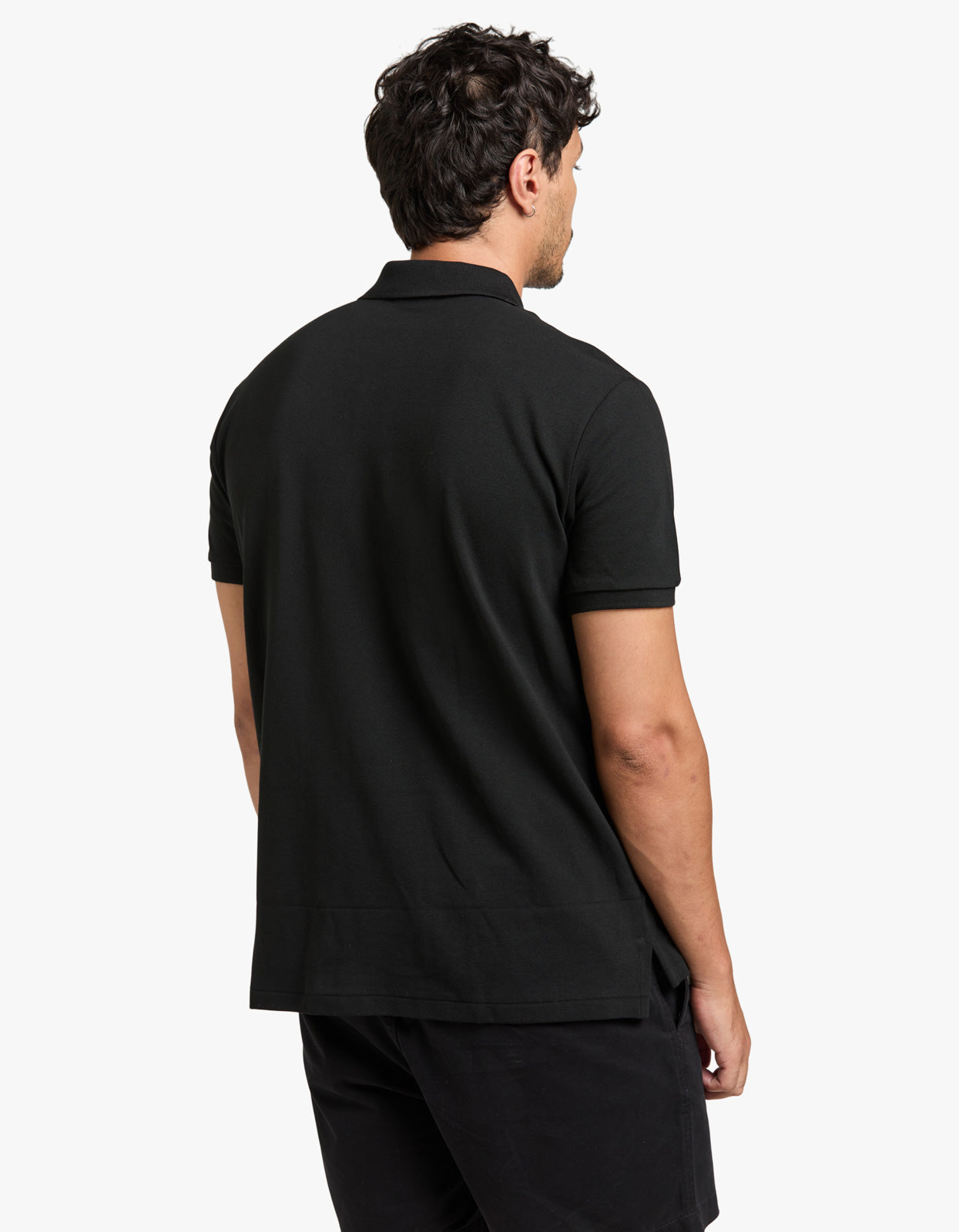 Custom Slim Fit Mesh S/S Polo Shirt - Polo Black/C3870