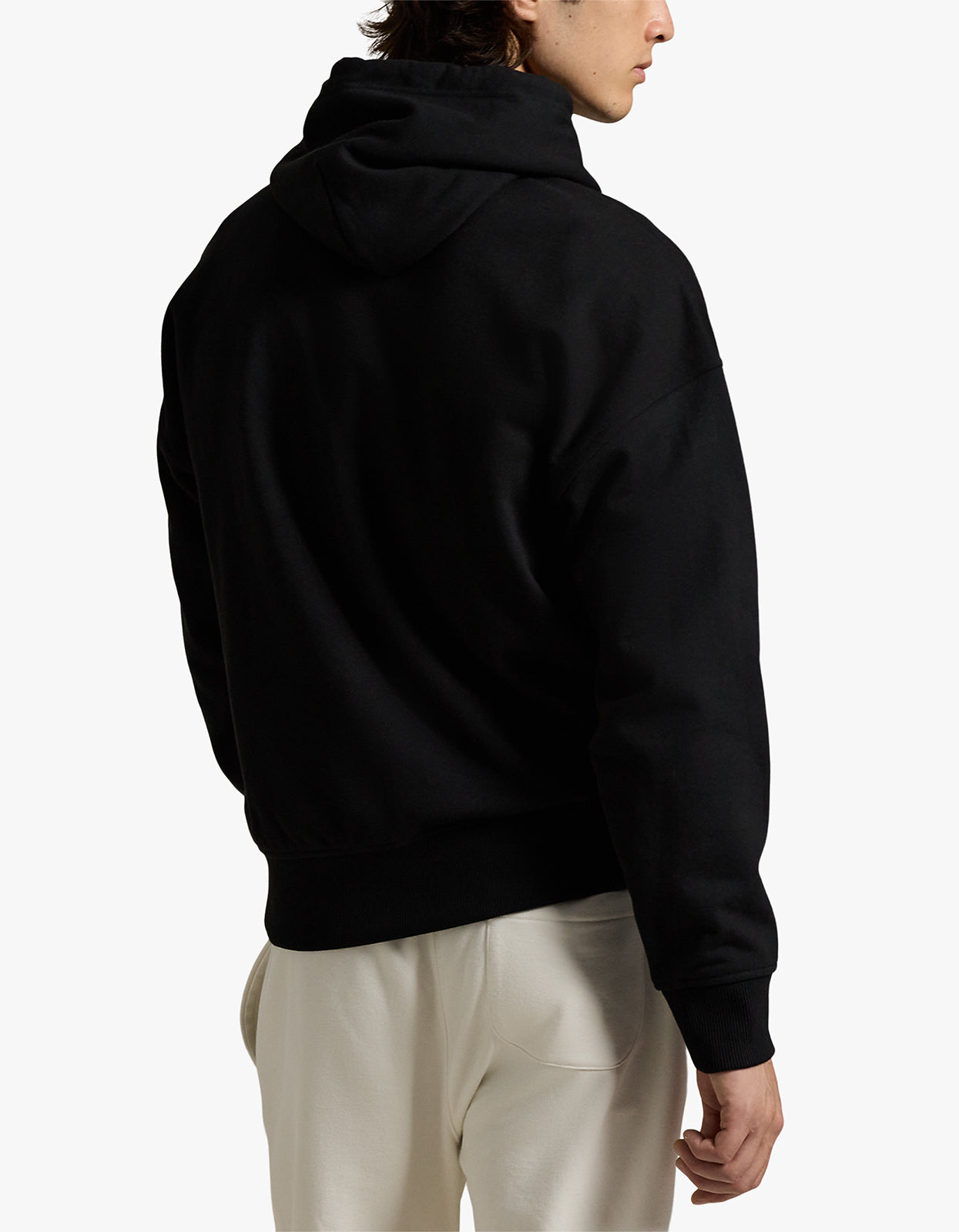 Long Sleeve Hooded Script Sweatshirt - Polo Black