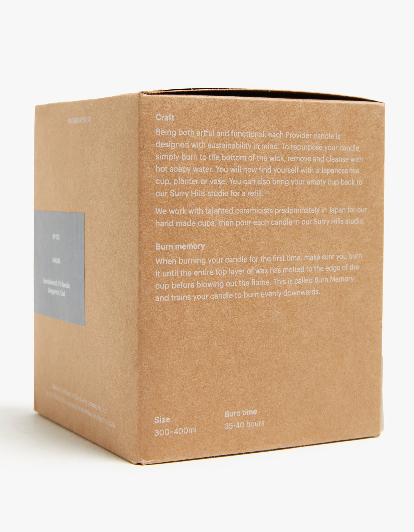 Hikari Nukata Candle: Sandalwood, Fir Needle, Bergamot, Out