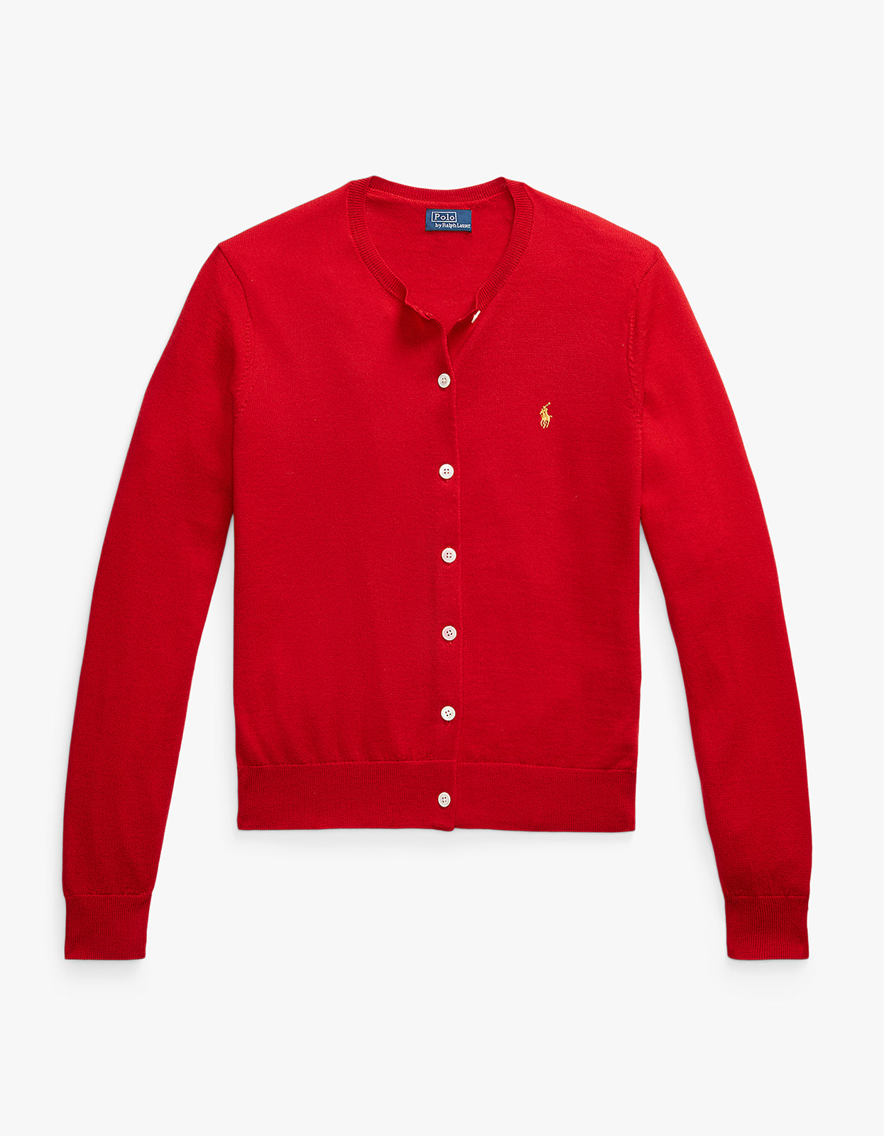 Merino Long Sleeve Cardigan - Red