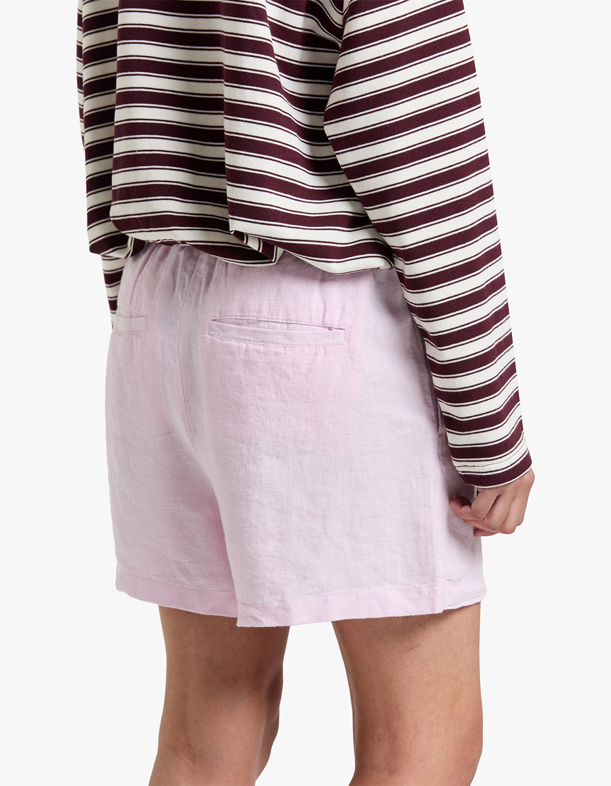 Linen Drawstring Short - Carmel Pink