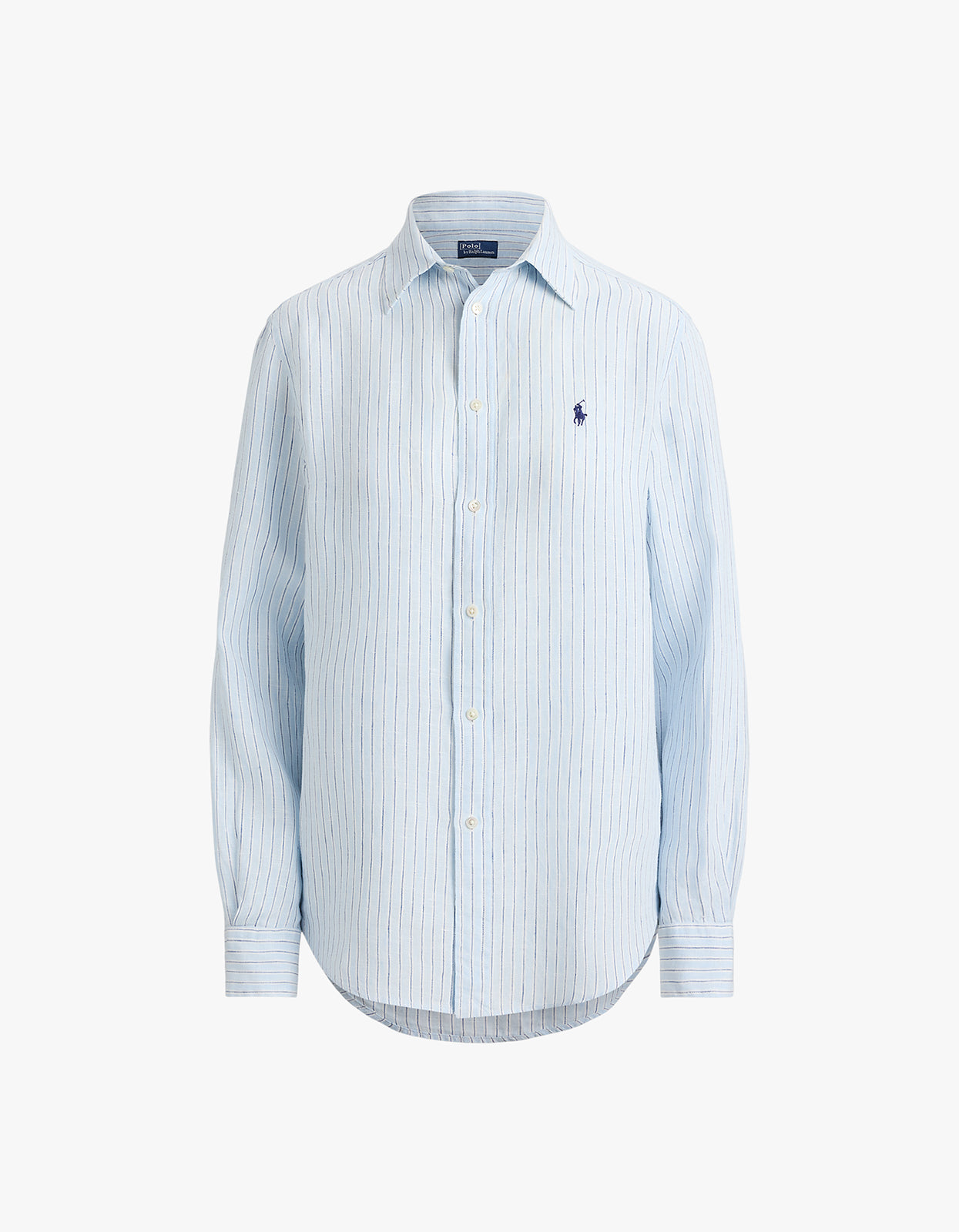 Classic Fit Striped Linen Shirt - 1994B Lt Blue Blue White