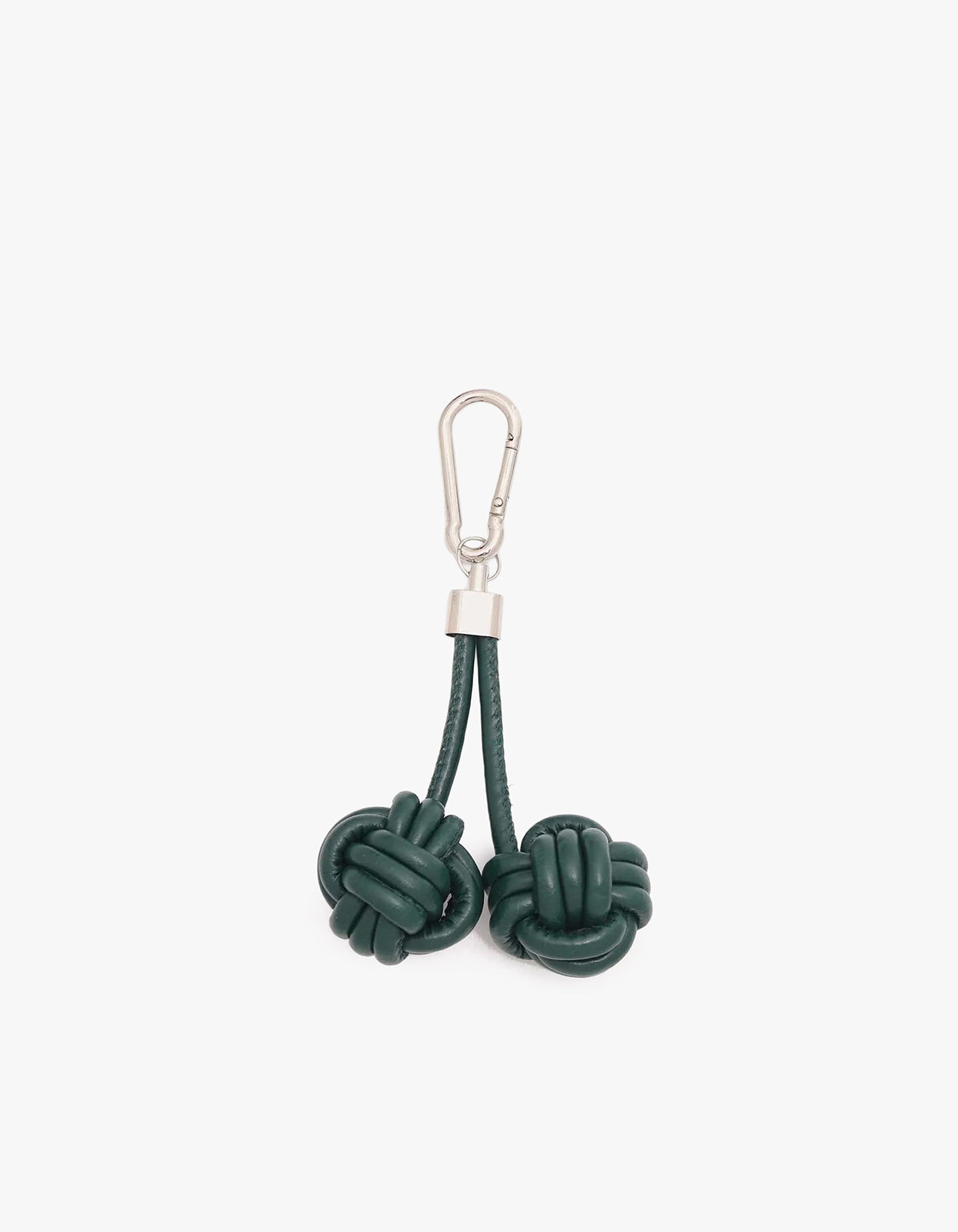 Leather Knot Cherry Bag Charm - Green