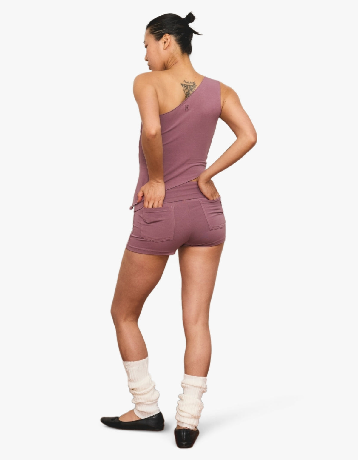 Fold Over Mini Short - Mauve