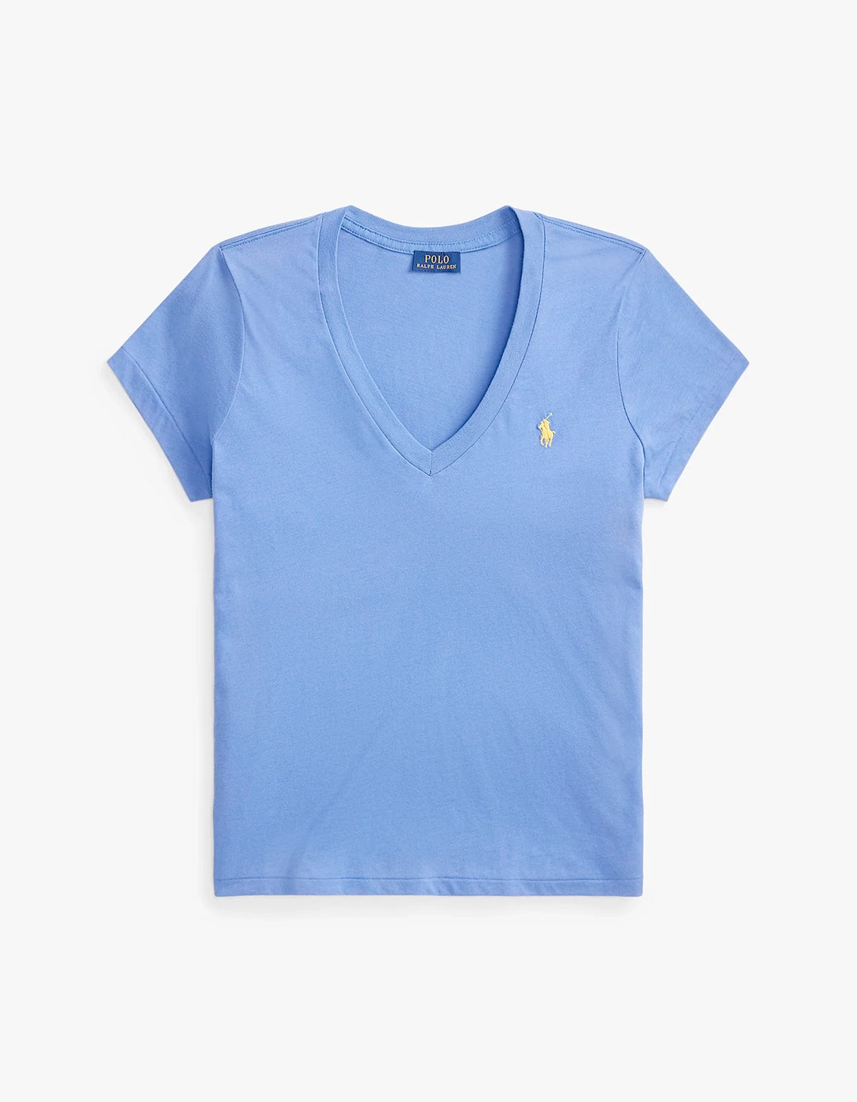 Cotton Jersey V-Neck Tee - Baby Blue