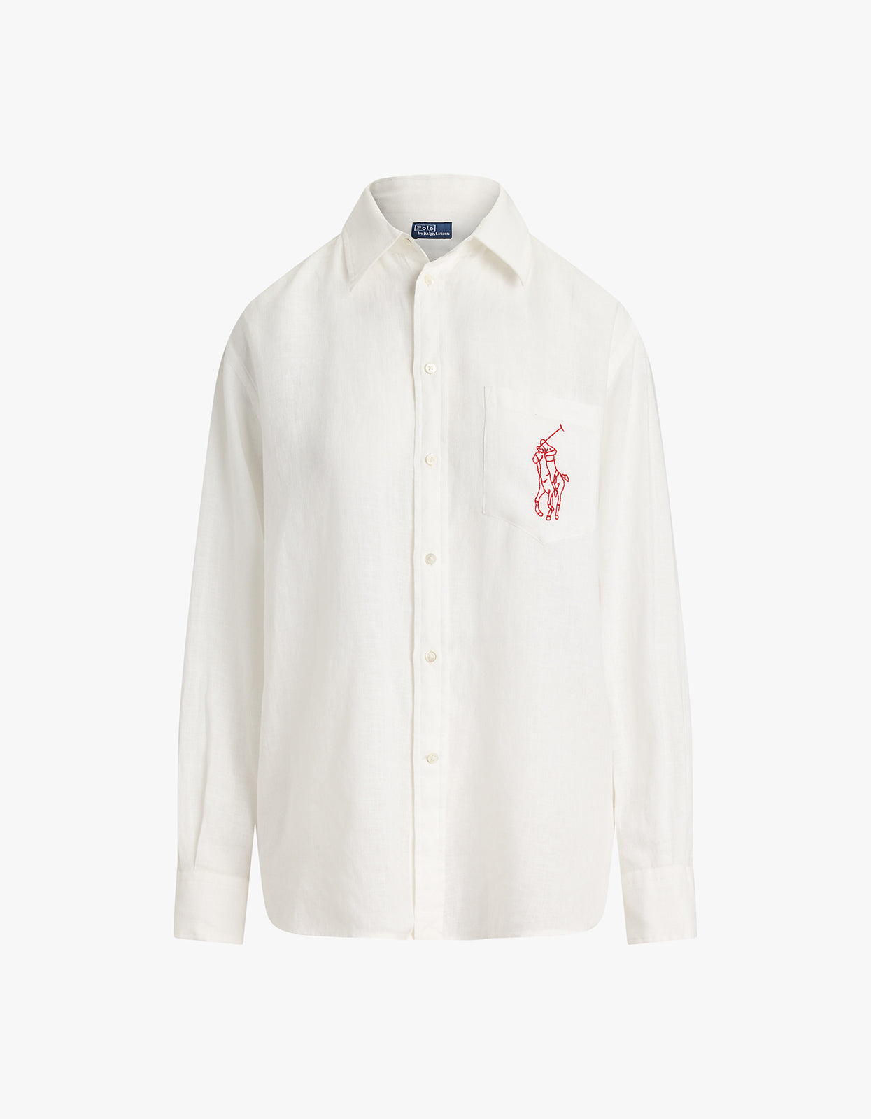 Oversize Fit Big Pony Linen Shirt - Classic Oxford White