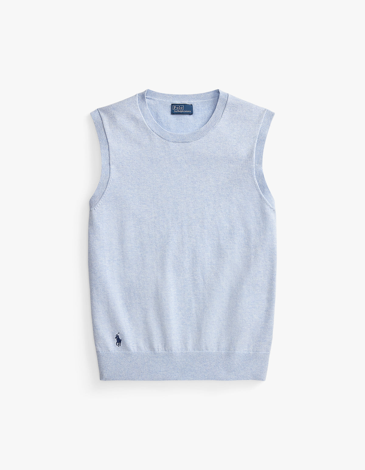 Sleeveless Crewneck Sweater - Stone Blue Heather