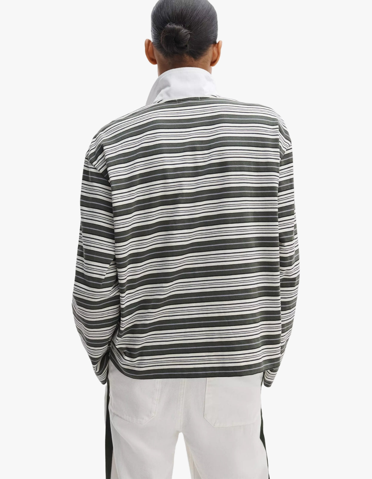Kelly Stripe Polo L/S - Green Mutli