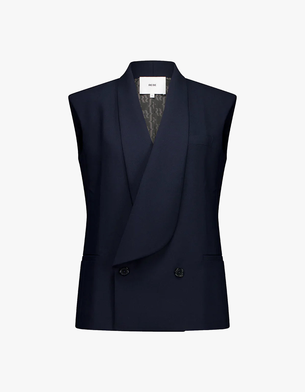 Long Lapel Vest - Navy