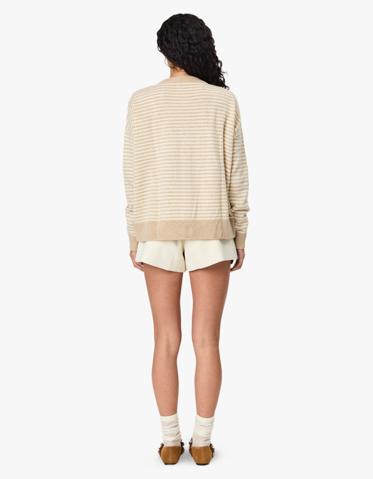 Tali Cardigan - Latte Stripe