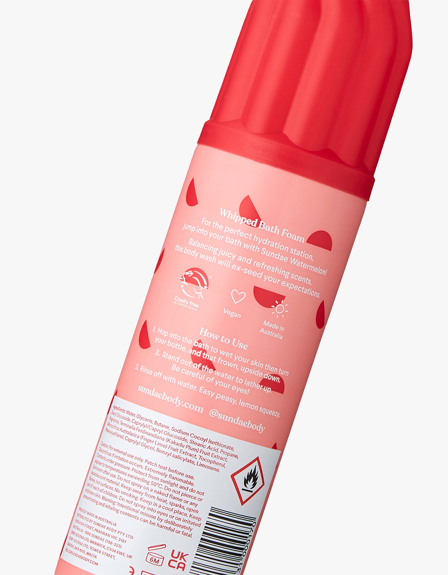 Kids Whipped Shower Foam Watermelon 225G - Red