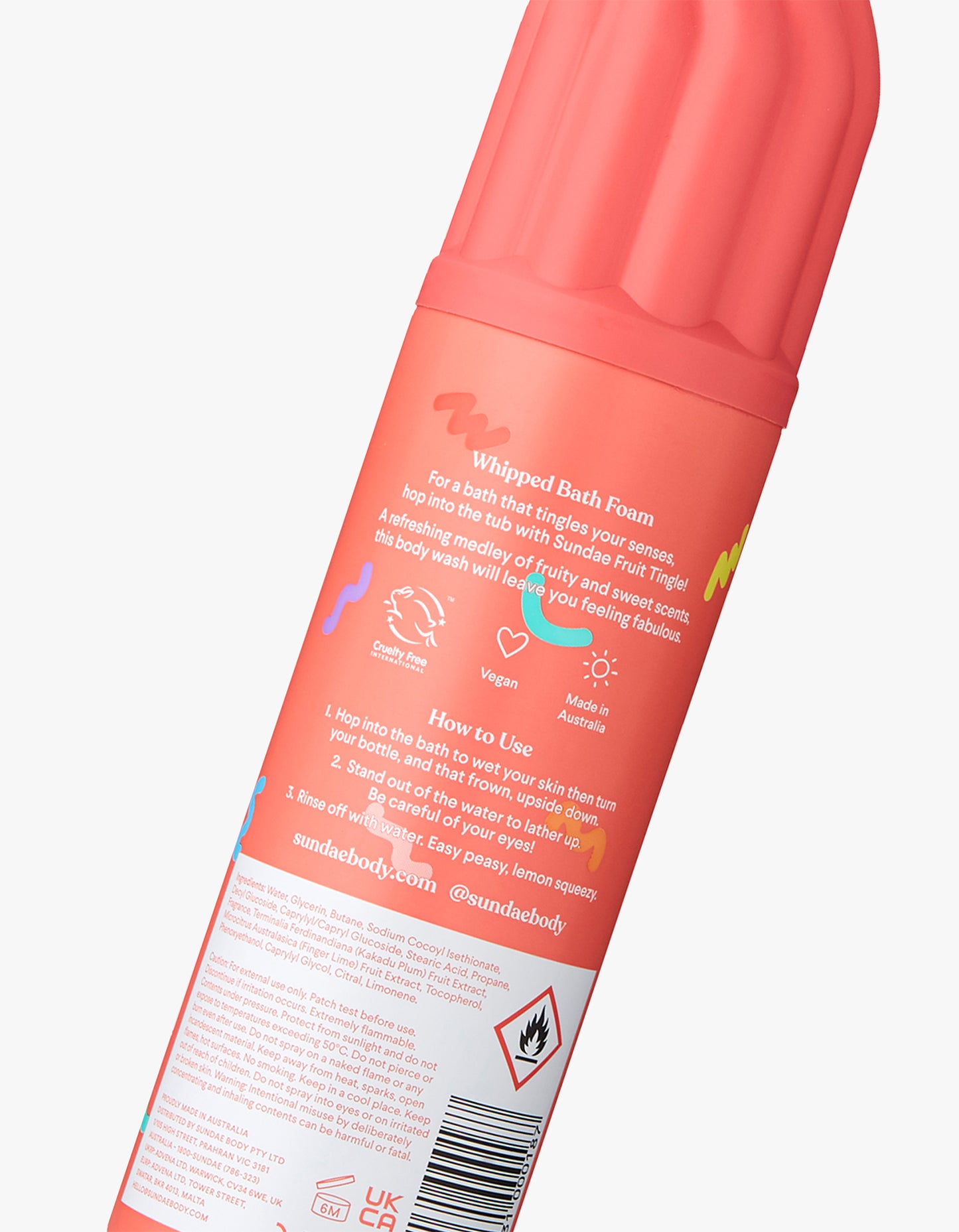 Kids Whipped Shower Foam Fruit Tingle 225G - Pink