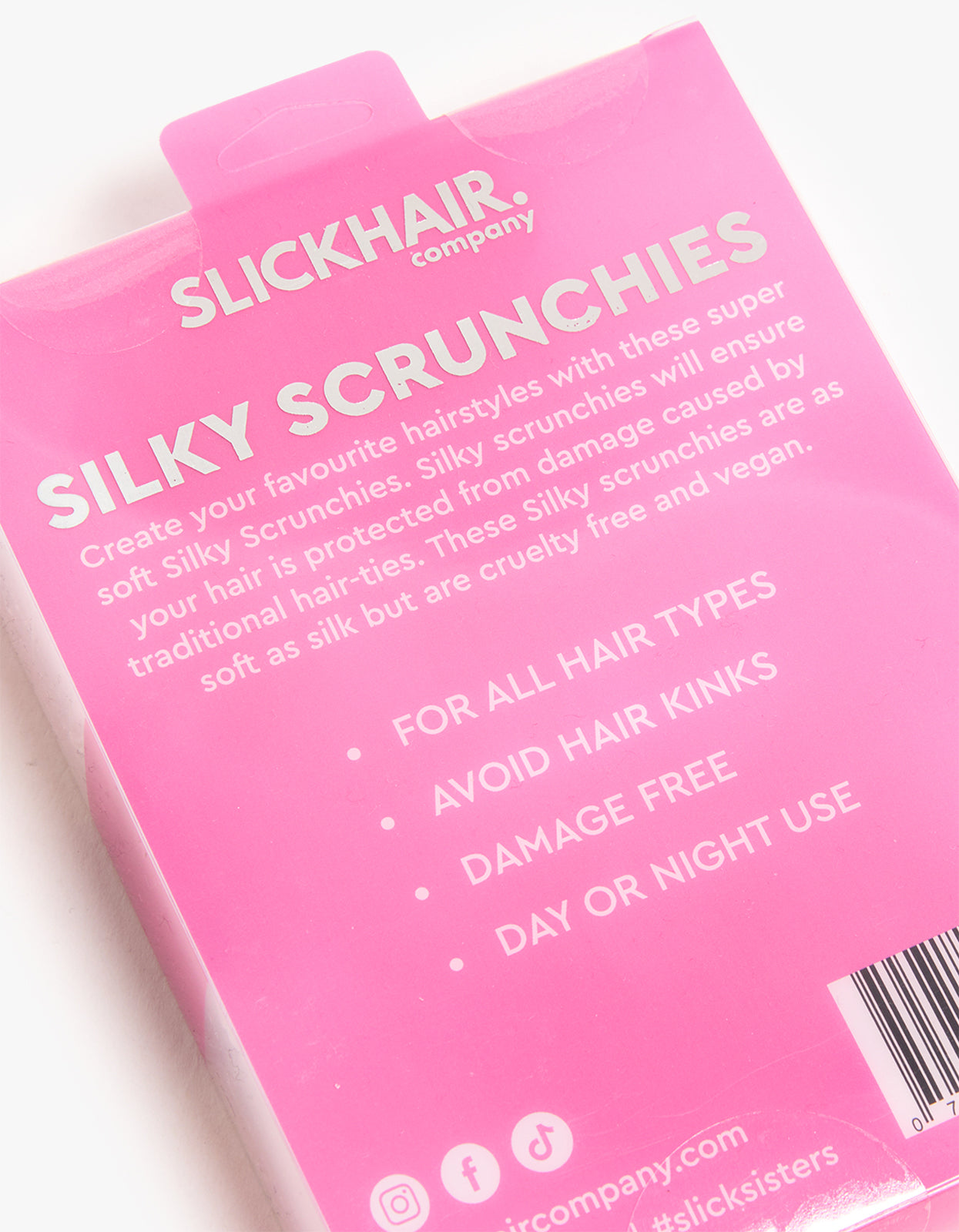 Skinny Silky Scrunchies Set 6 Pack - Pink