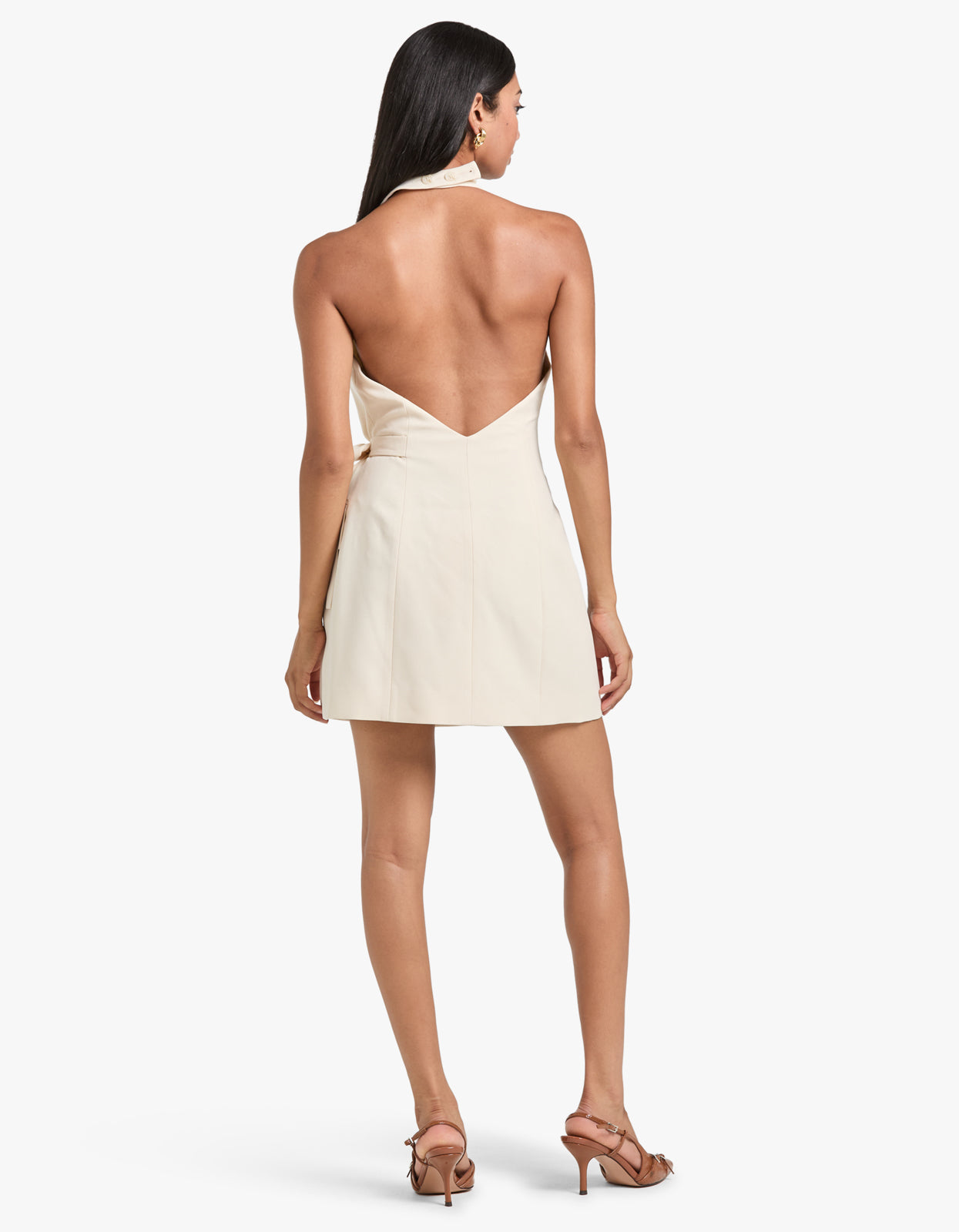 Irena Tailored Wrap Mini Dress - Rice
