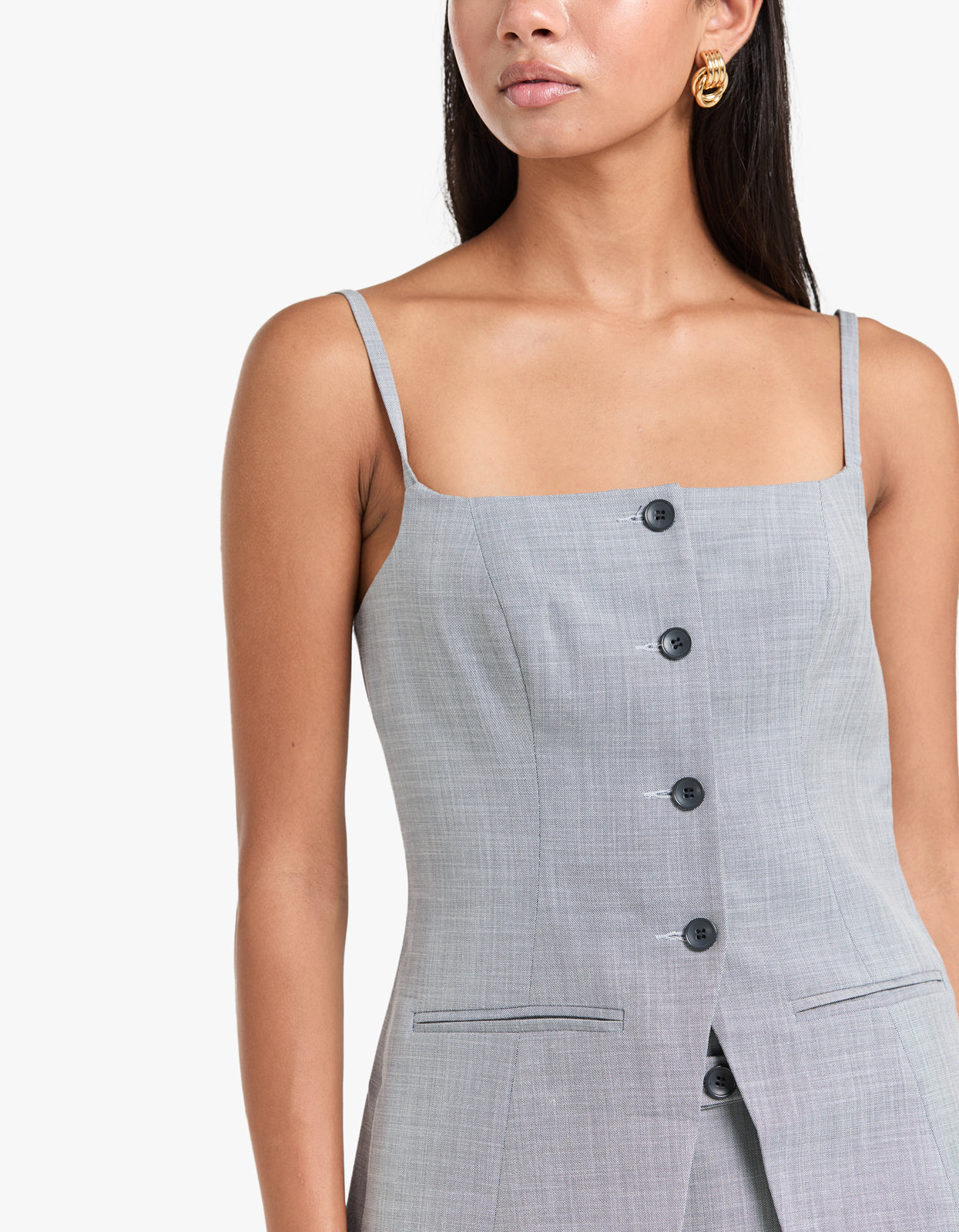 Asher Tailored Top - Smoke Grey