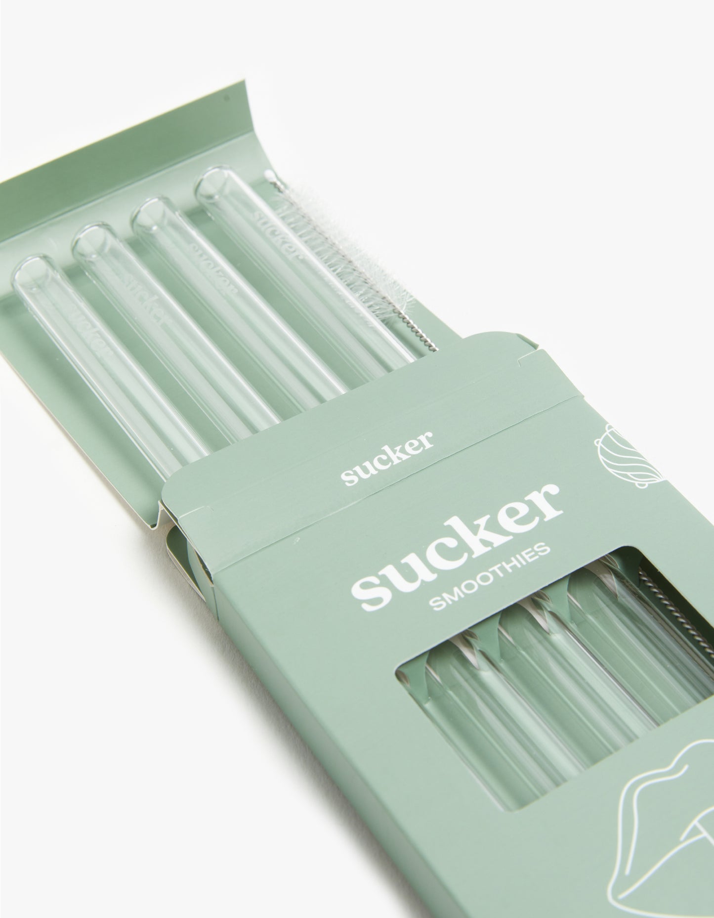 Reusable Glass Smoothie Straws - Transparent