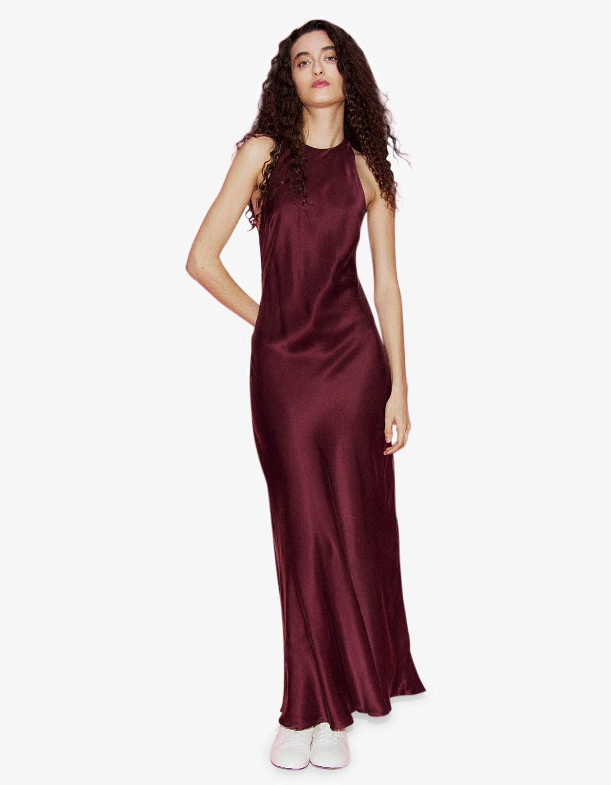 Long Halter Dress - Deadleaf