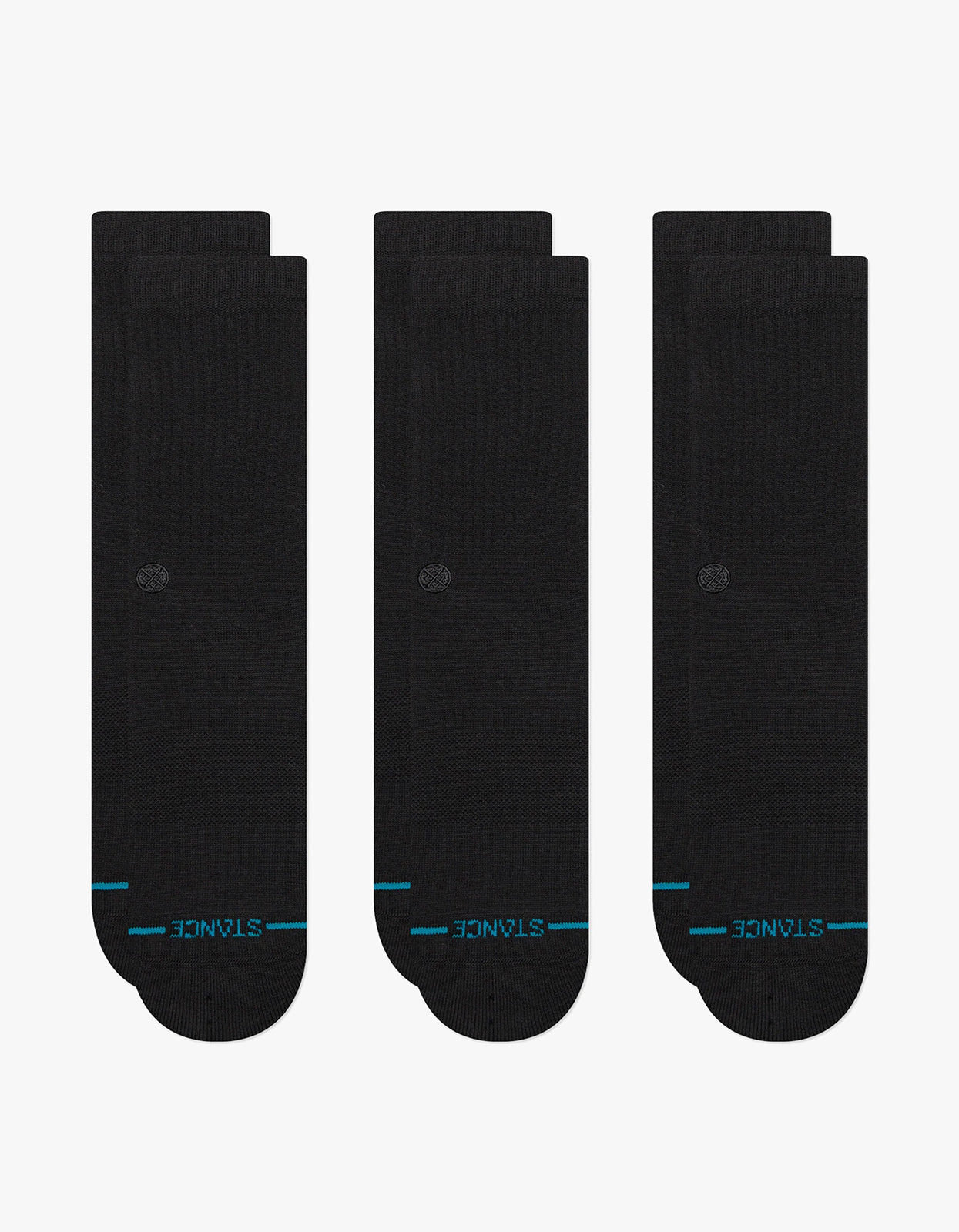 Icon Sock 3 Pack - Black/Black