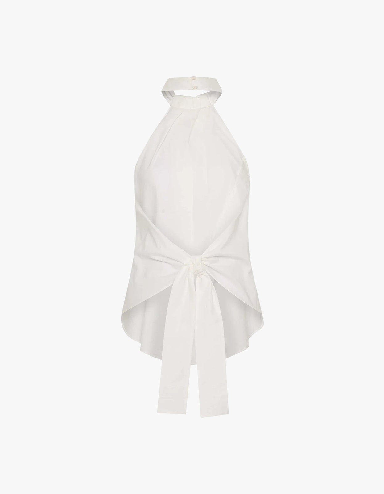 Oxford Halter Tie Back Top - White