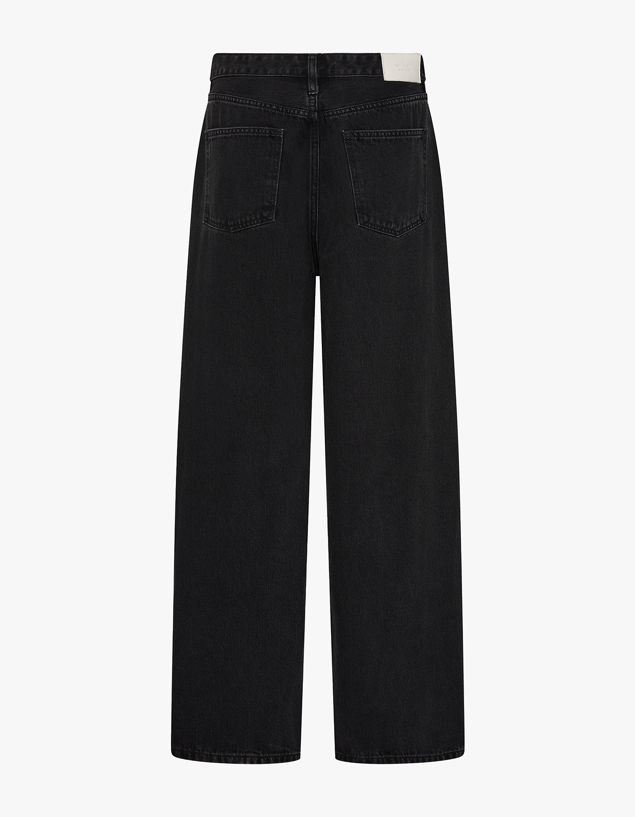 Mid Rise Balloon Jeans - Washed Black