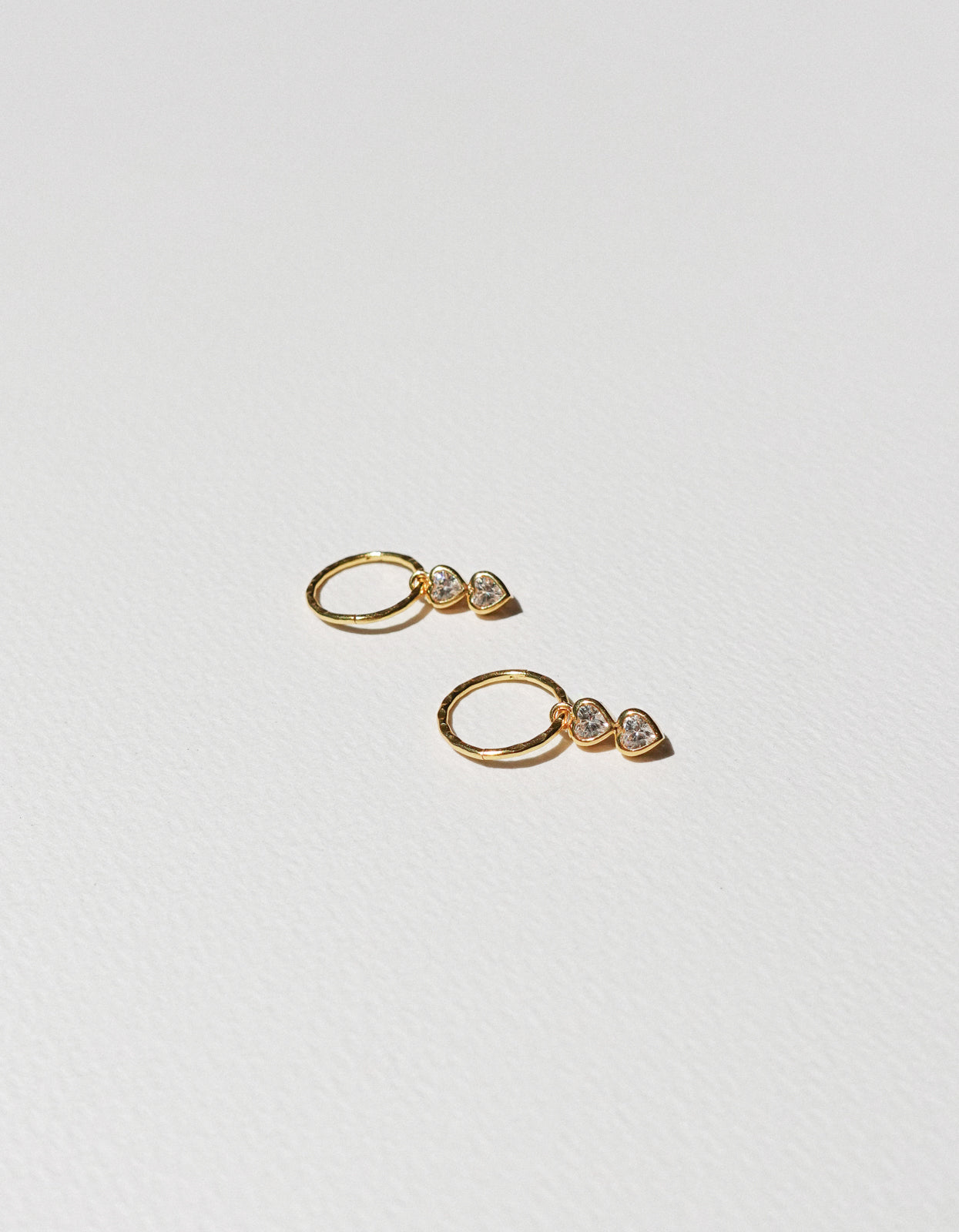 Two Of A Kind Heart Mini Hoops - Gold