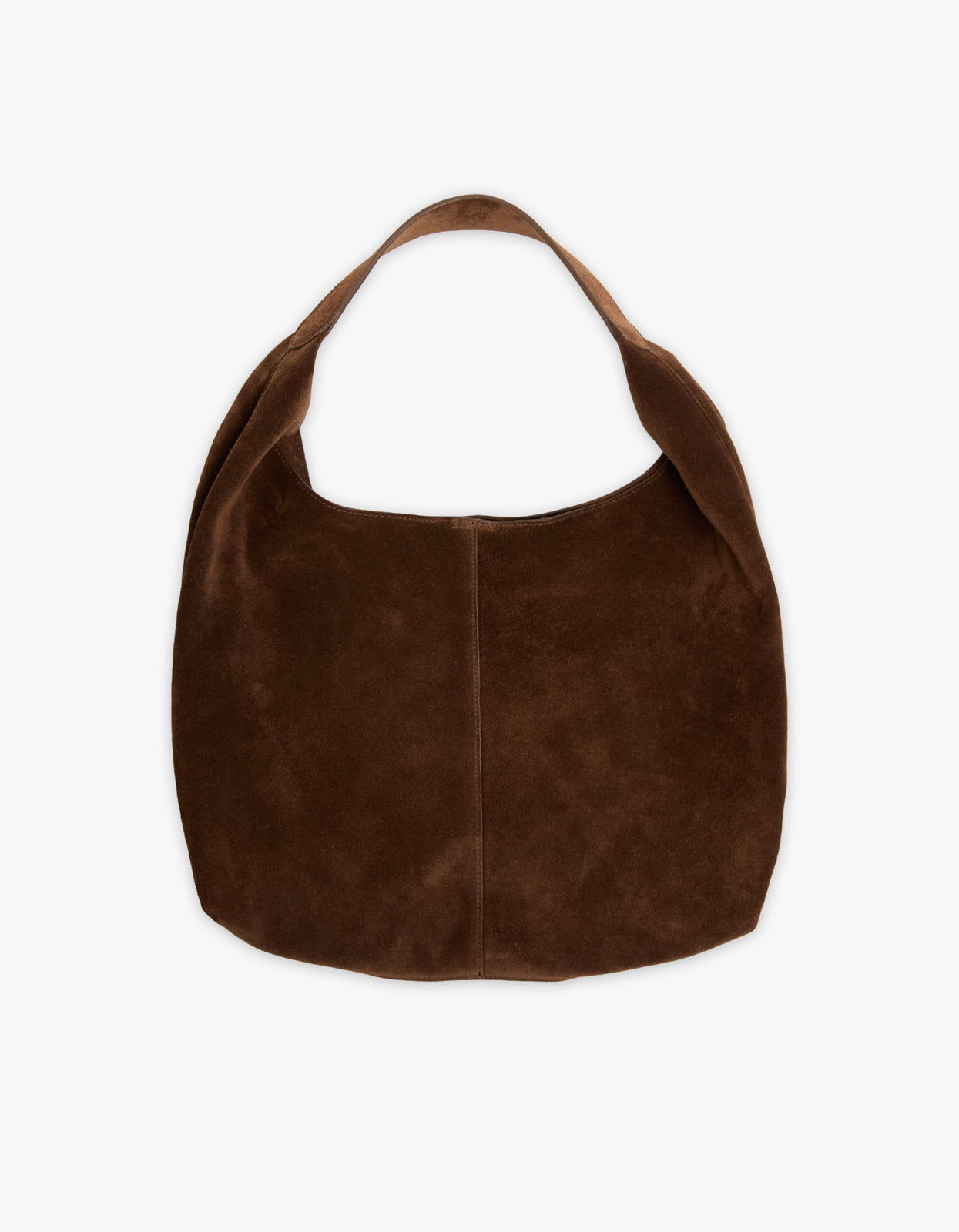Indie Suede Leather Slouch Tote - Chocolate