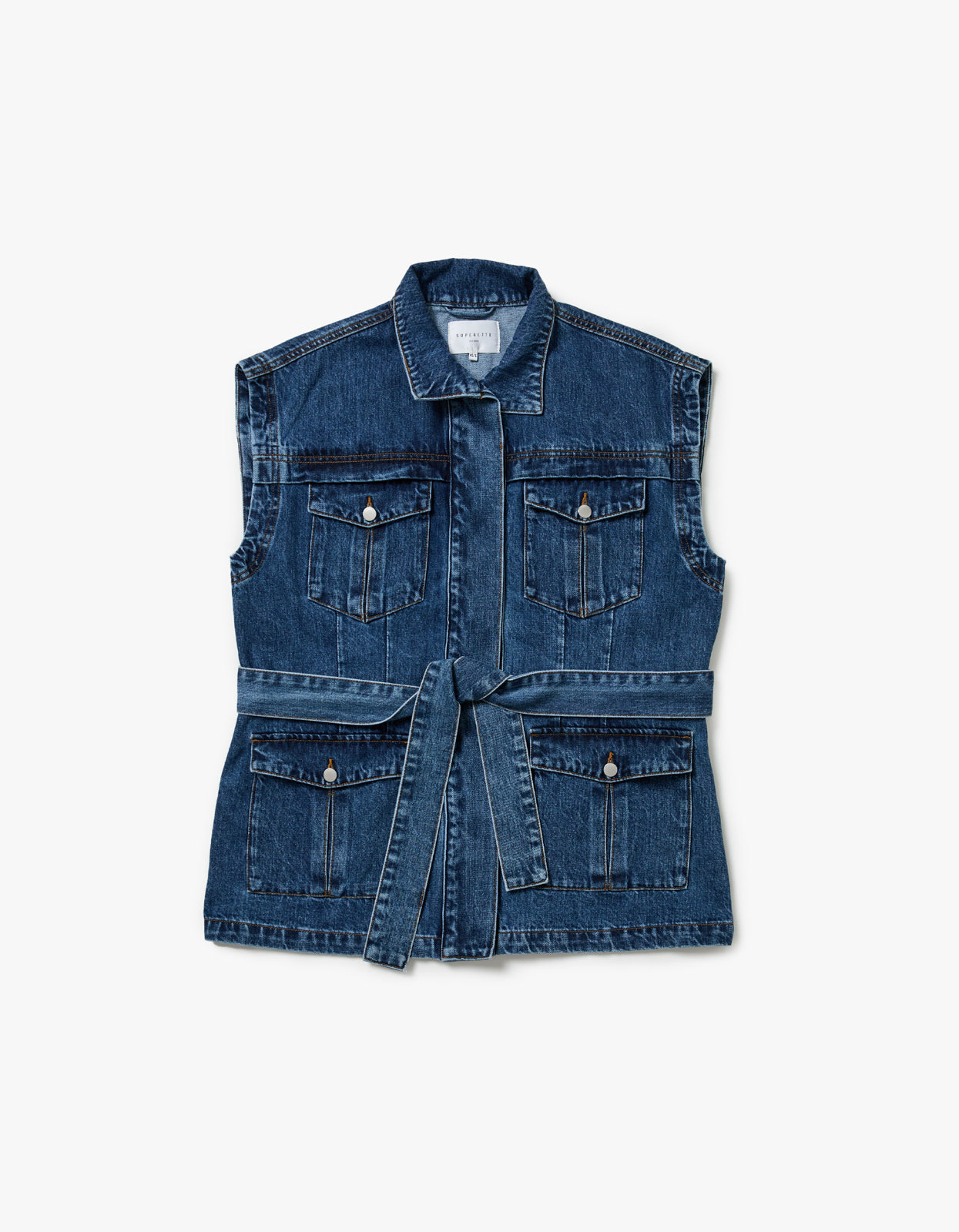 Fadia Denim Vest - True Blue
