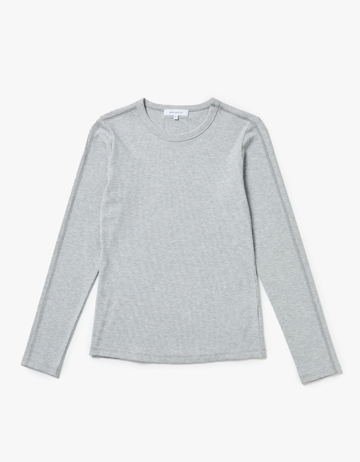 Lobby Rib L/S Top - Grey Marle