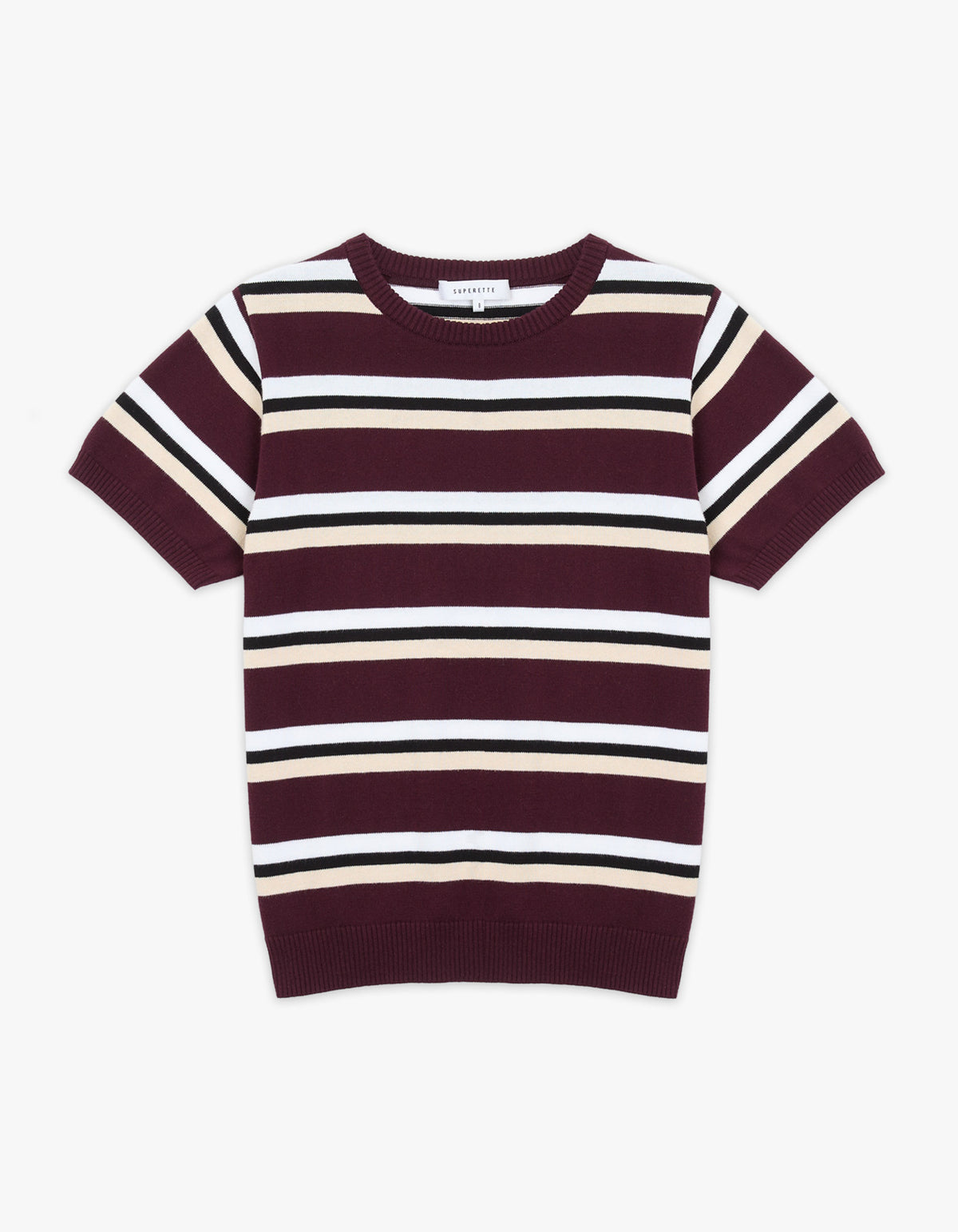 Capri Tee - Burgundy Stripe
