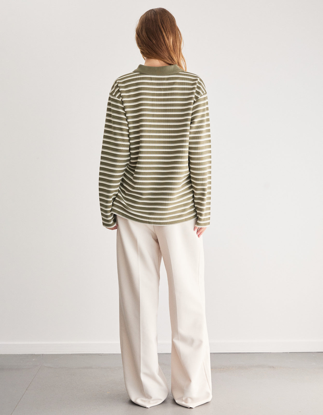 Saber L/S Polo Tee - Olive/Cream