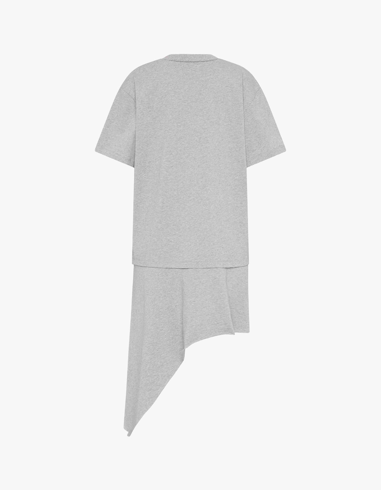 Layered Tee Mini Dress - Light Grey Marle