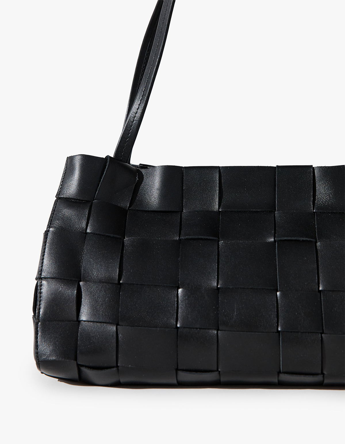 Slim Woven Tote Bag - Black