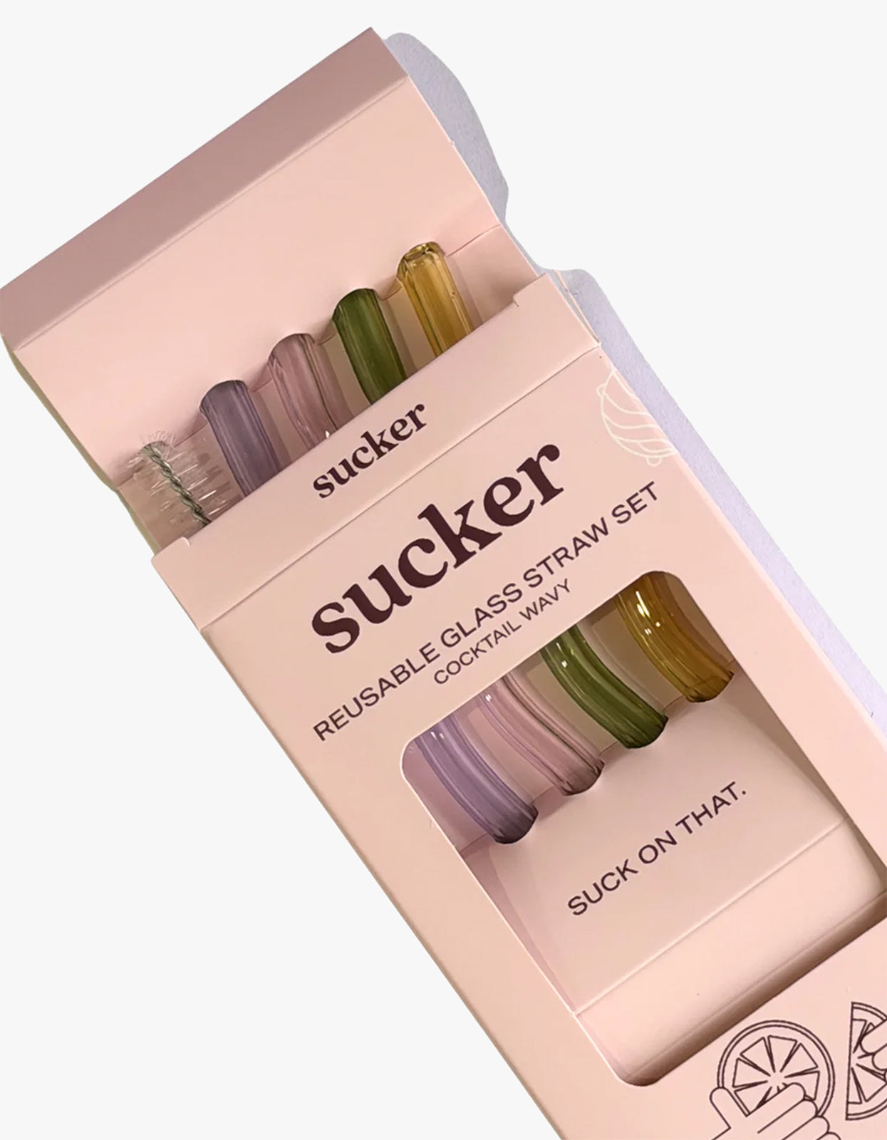Cocktail Wavy Glass Straws - Multi