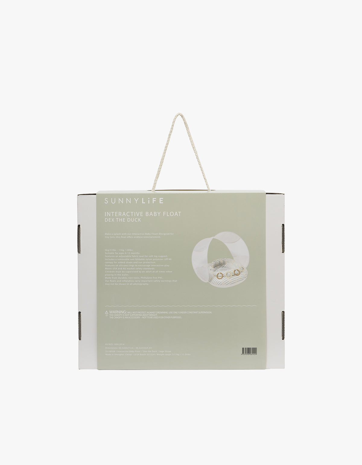 Interactive Baby Float - Duck Sage Stripe