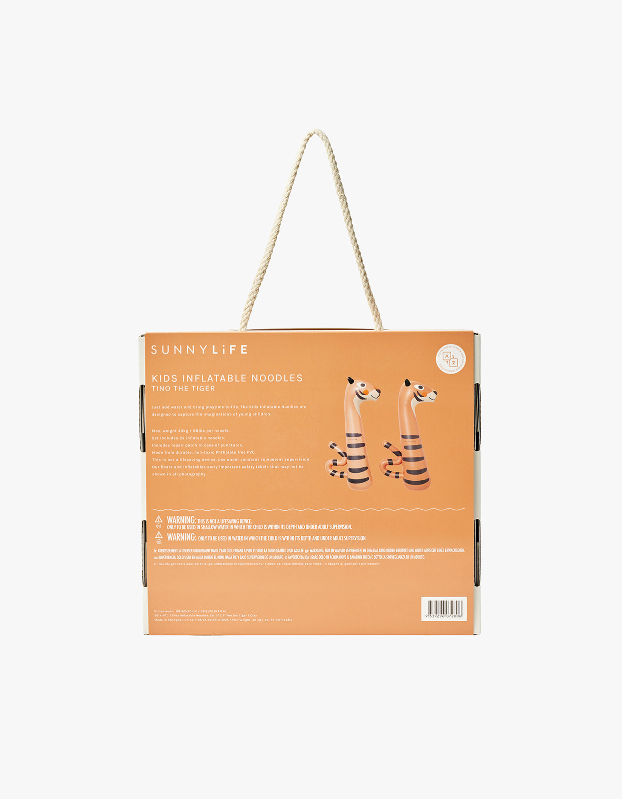 Kids Inflatable Noodle Set Of 2 - Tino The Tiger Clay