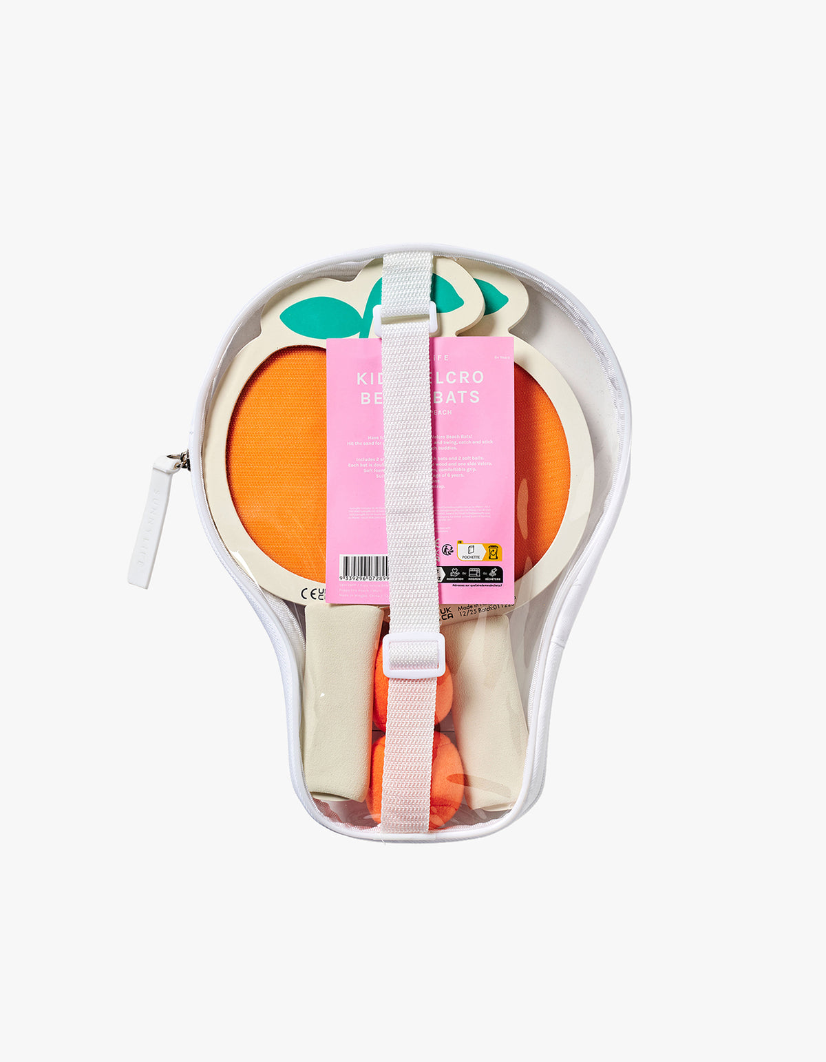 Kids Velcro Beach Bats - Poppy The Peach