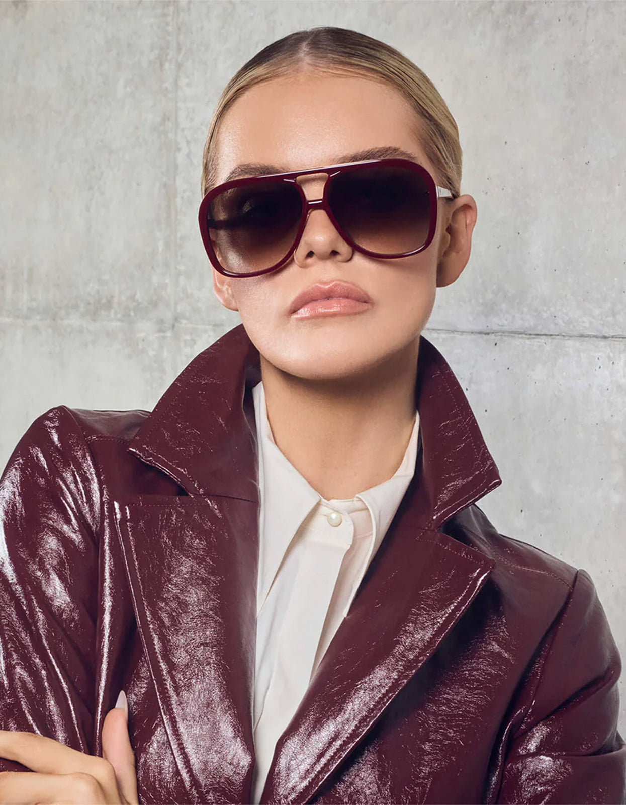 Bang Sunglasses - Burgundy / Brown Gradient Lens