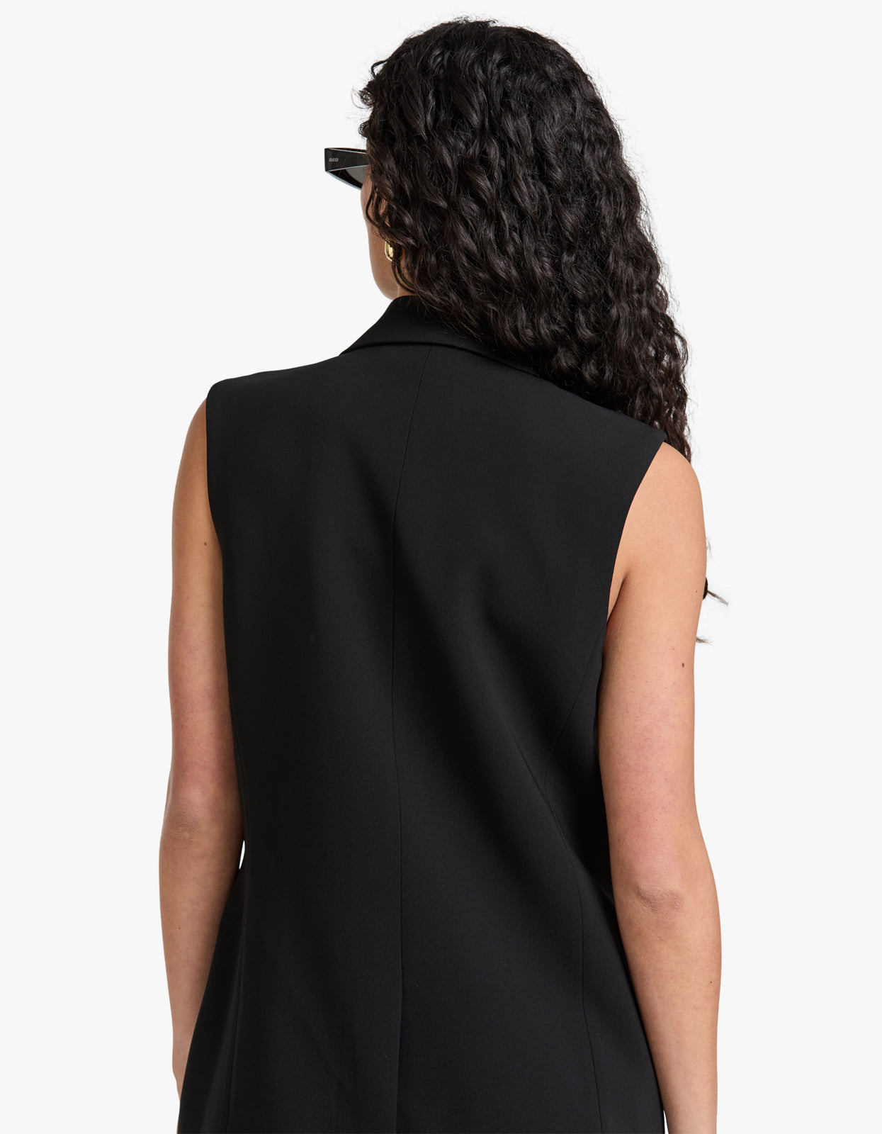 Renowned Sleeveless Blazer - Black