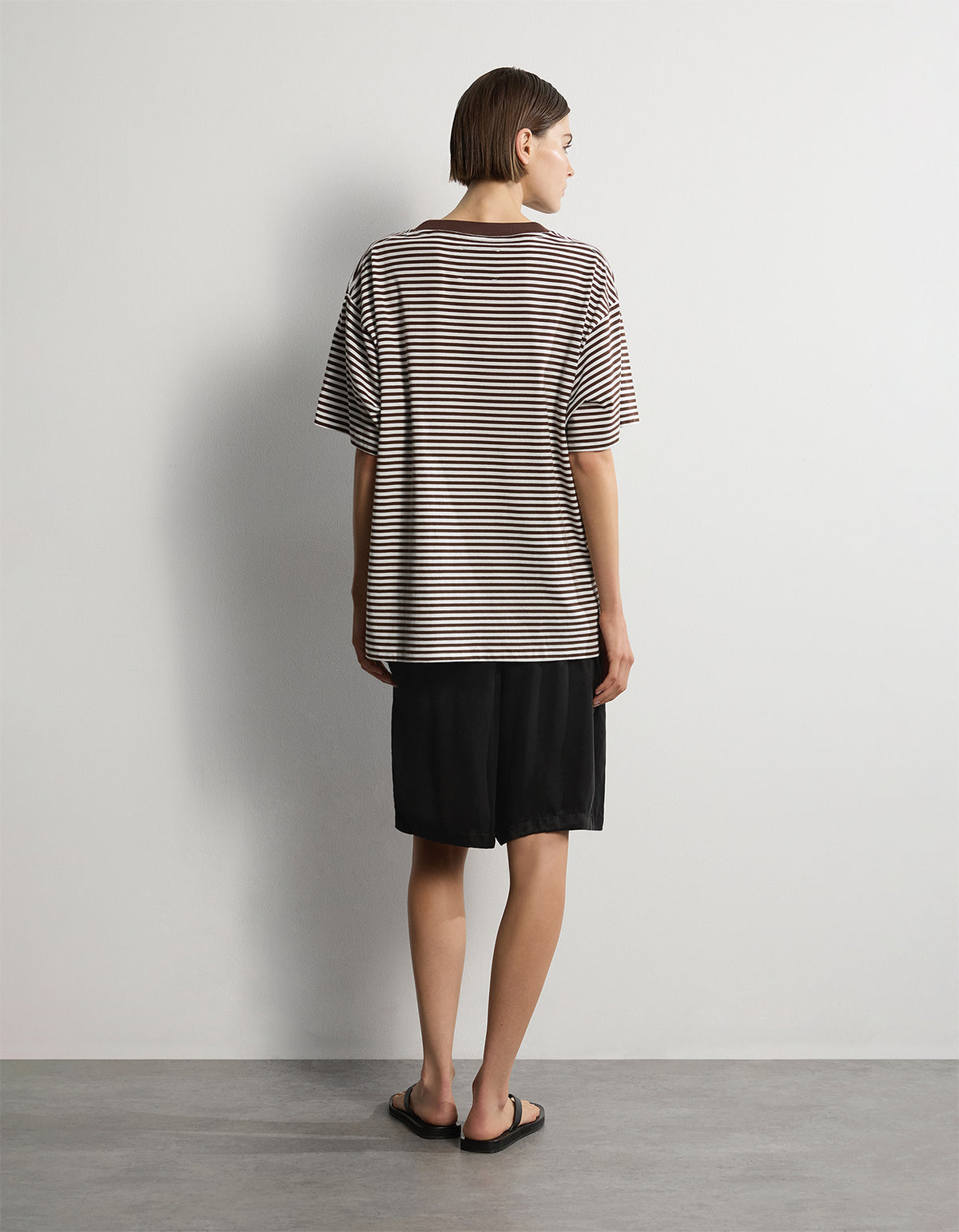 The Remi Tee - Chocolate/White Stripe