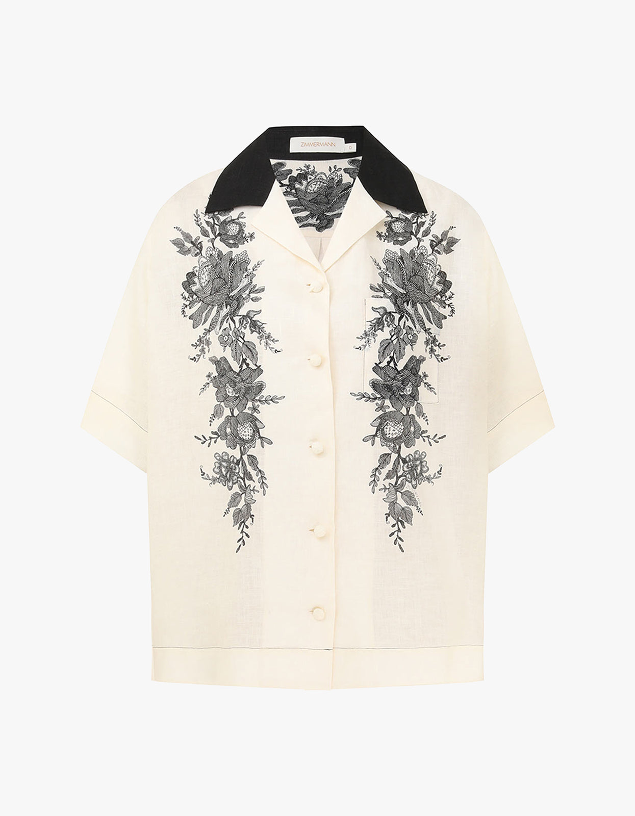 Short Sleeve Shirt - Cream Floral