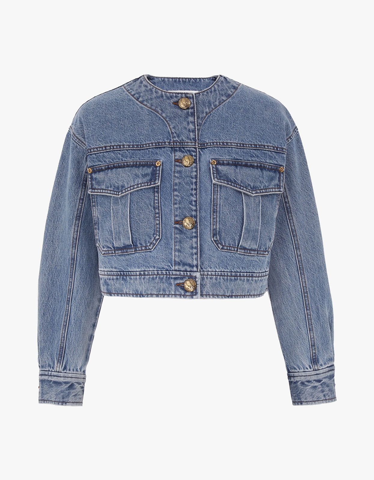 Denim Cropped Jacket - Dawn Blue